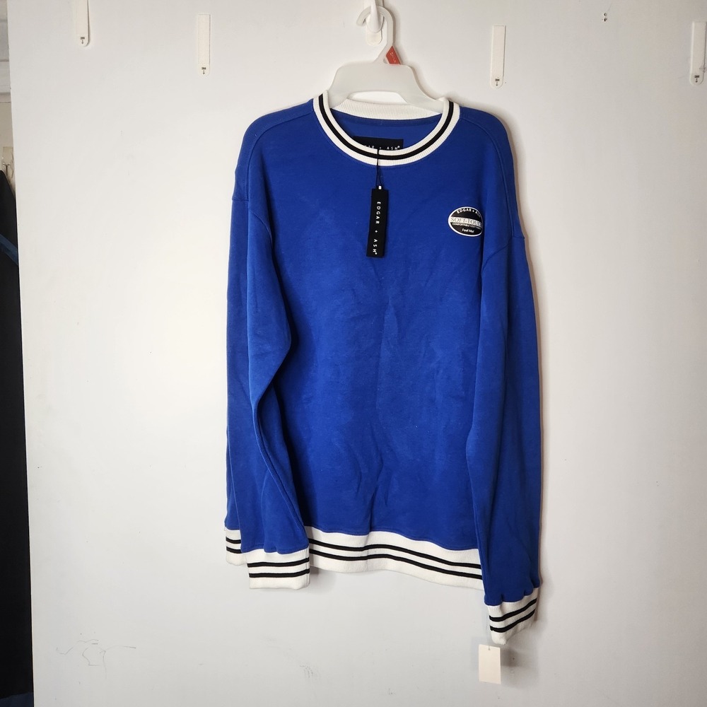 Edgar + Ash Blue‎ Soft Touch" Crew Neck Men's Size Medium Preppy NWT